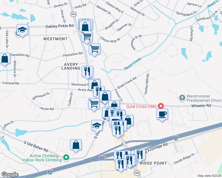 map of restaurants, bars, coffee shops, grocery stores, and more near 361 Forest Court in Martinez