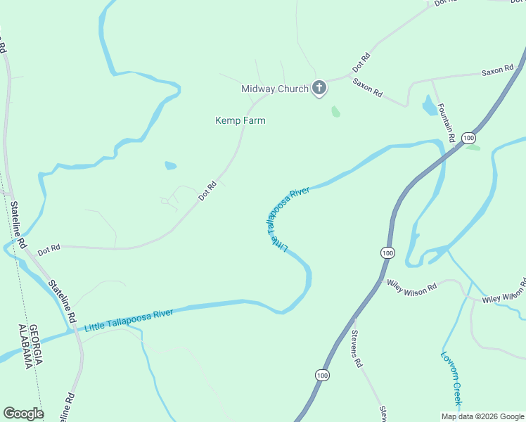 map of restaurants, bars, coffee shops, grocery stores, and more near 746 Dot Road in Bowdon