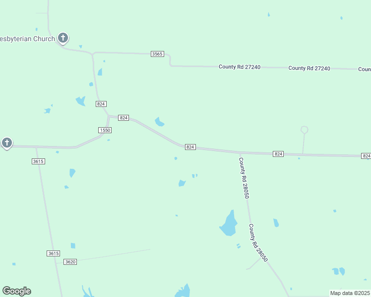 map of restaurants, bars, coffee shops, grocery stores, and more near Farm to Market 824 in Honey Grove
