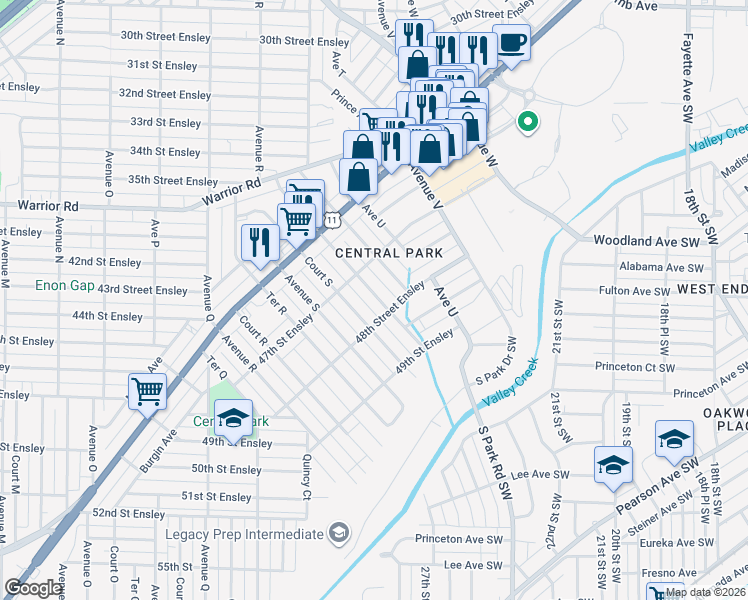 map of restaurants, bars, coffee shops, grocery stores, and more near 4728 Terrace South in Birmingham