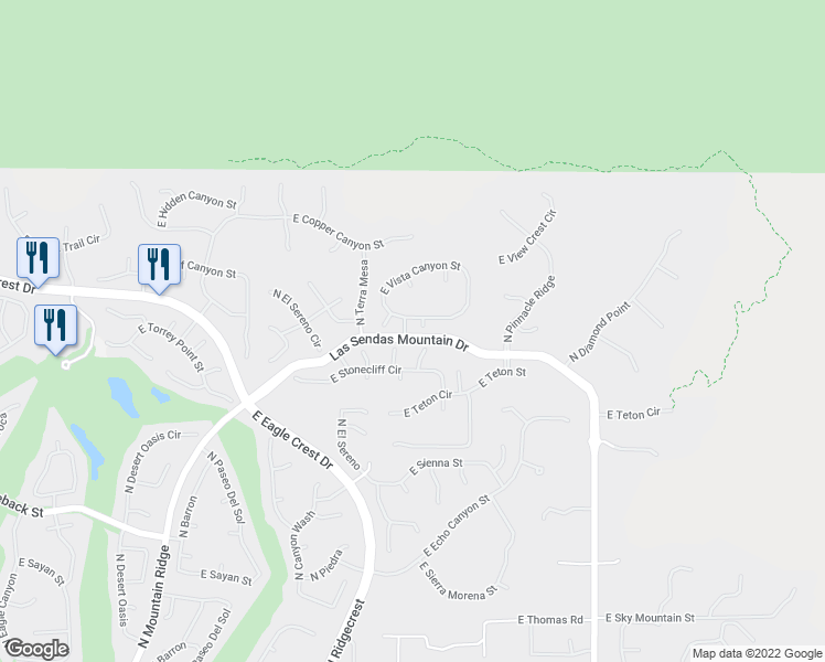 map of restaurants, bars, coffee shops, grocery stores, and more near 4104 North Goldcliff Circle in Mesa