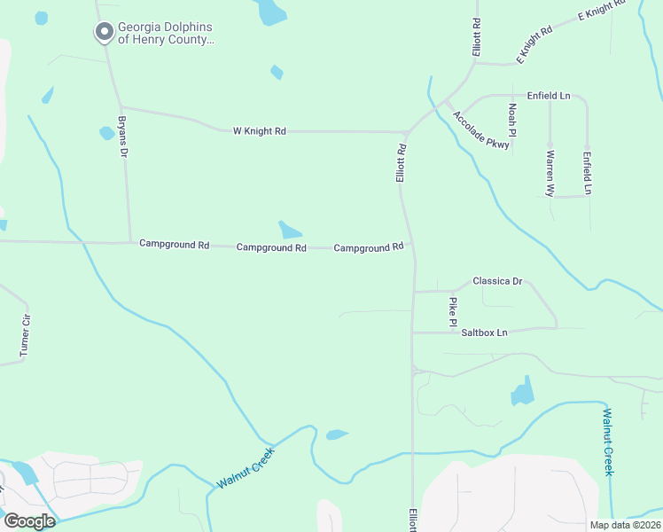 map of restaurants, bars, coffee shops, grocery stores, and more near 1650 Campground Road in McDonough