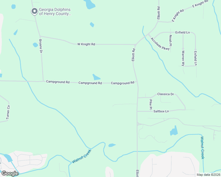 map of restaurants, bars, coffee shops, grocery stores, and more near 1650 Campground Road in McDonough