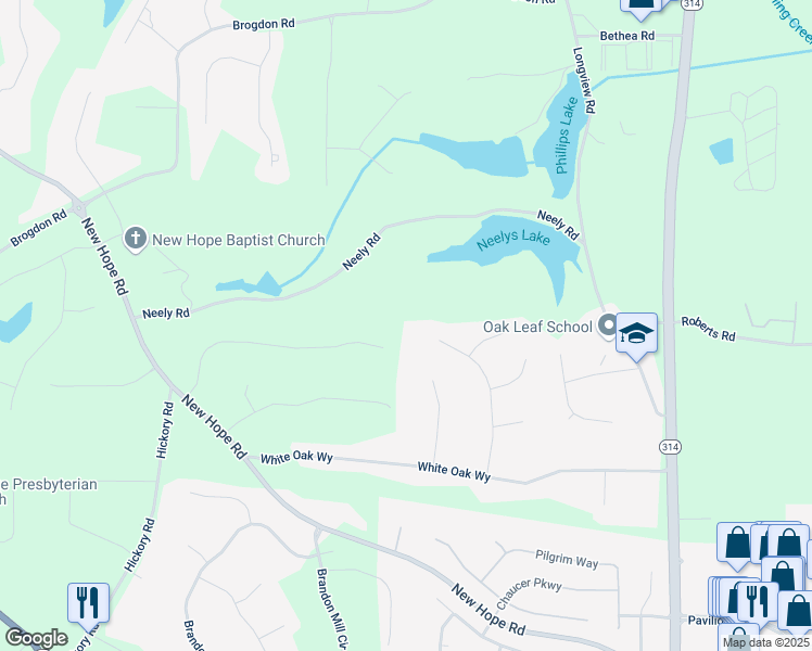 map of restaurants, bars, coffee shops, grocery stores, and more near 300 Creekview Trail in Fayetteville