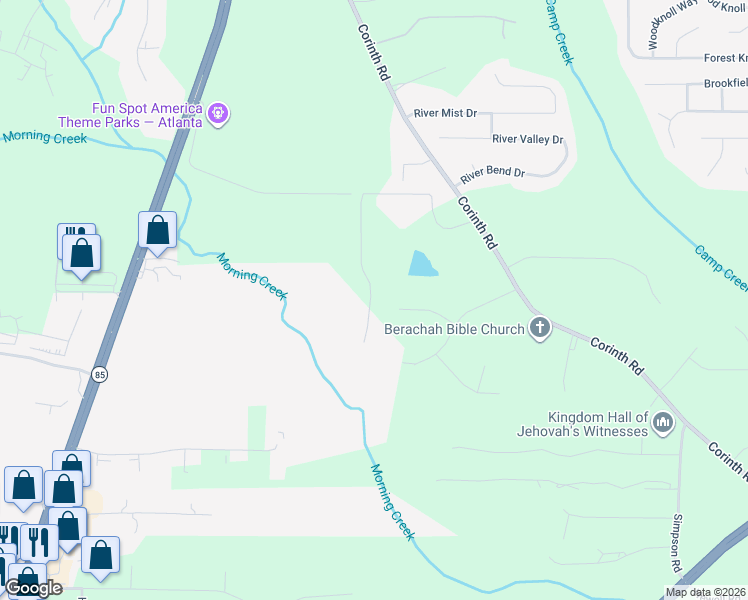 map of restaurants, bars, coffee shops, grocery stores, and more near 141 Morning Creek Road in Jonesboro