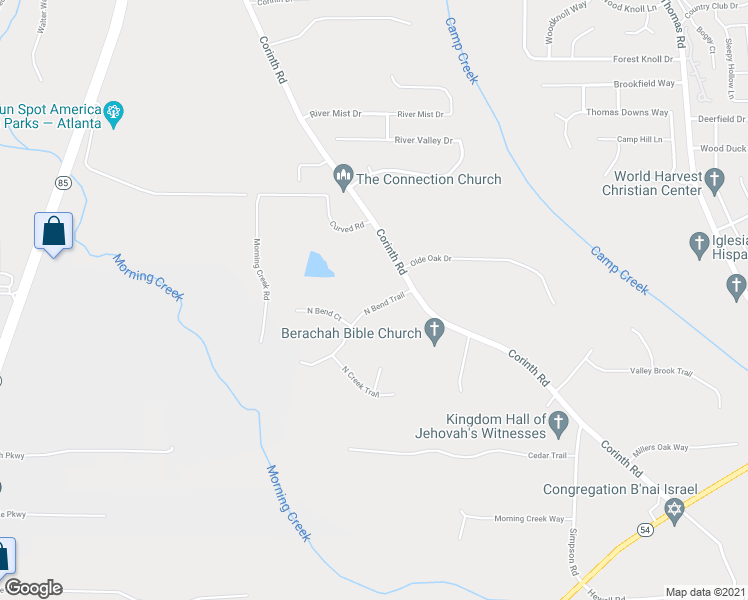 map of restaurants, bars, coffee shops, grocery stores, and more near 125 North Bend Trail in Jonesboro