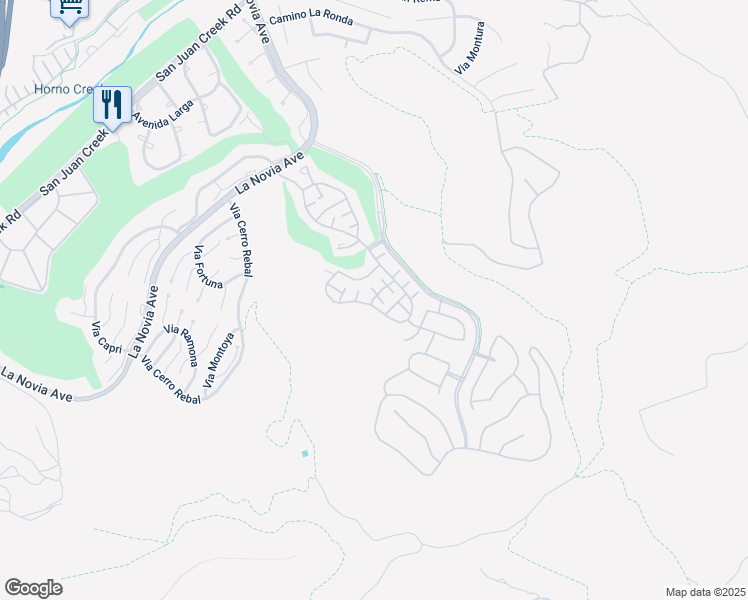 map of restaurants, bars, coffee shops, grocery stores, and more near 28301 Via Del Mar in San Juan Capistrano