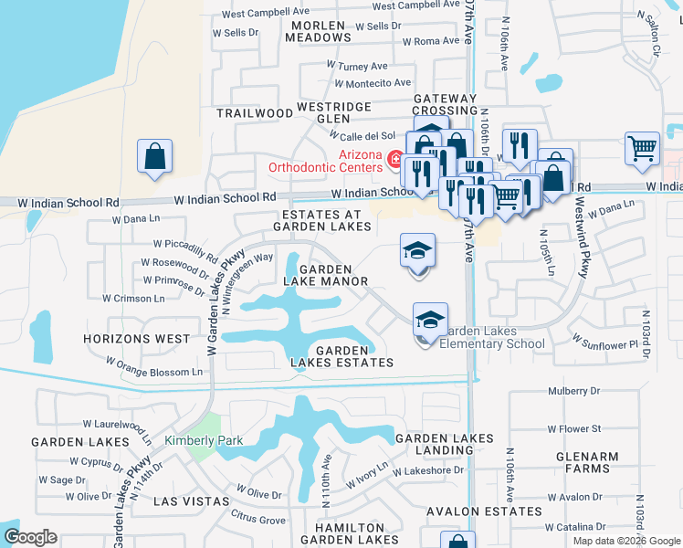 map of restaurants, bars, coffee shops, grocery stores, and more near 3817 North Rosewood Avenue in Avondale