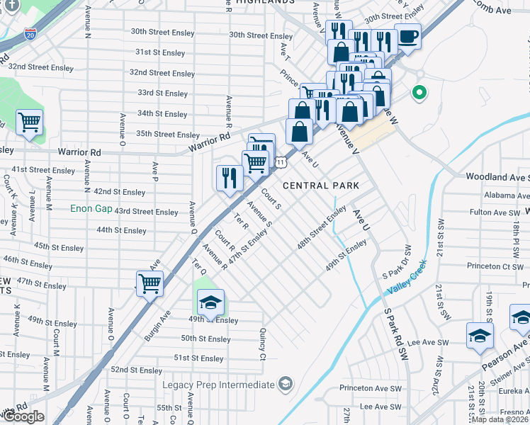 map of restaurants, bars, coffee shops, grocery stores, and more near 4633 Avenue South in Birmingham