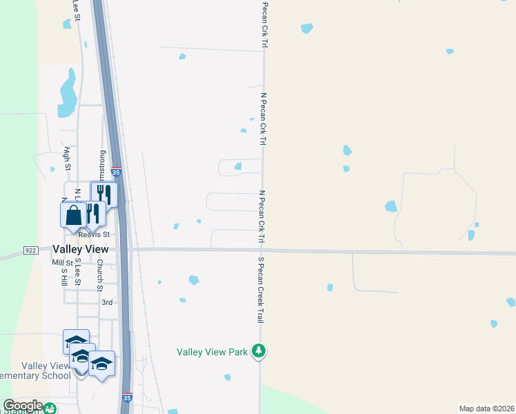 map of restaurants, bars, coffee shops, grocery stores, and more near 311 Old Spanish Trail South in Valley View