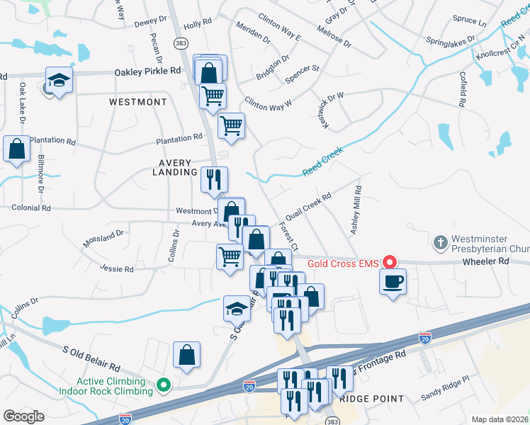 map of restaurants, bars, coffee shops, grocery stores, and more near 361 Forest Court in Martinez