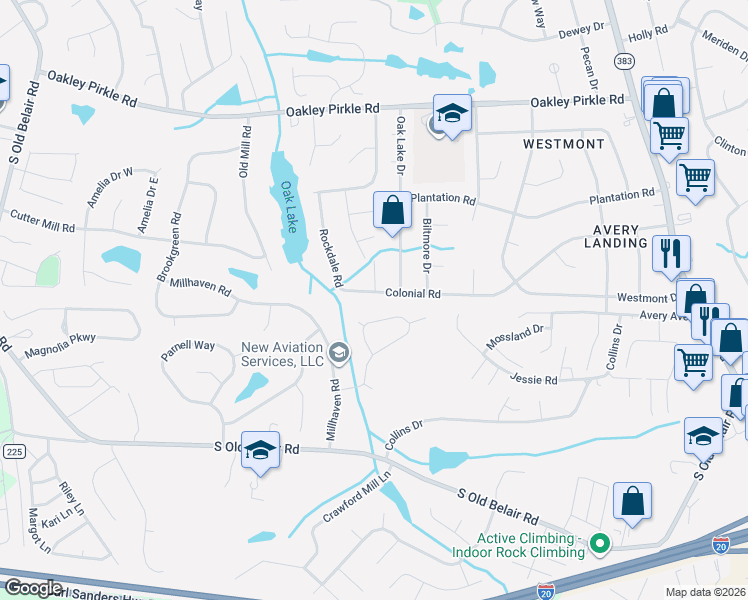 map of restaurants, bars, coffee shops, grocery stores, and more near 4574 Colonial Road in Martinez