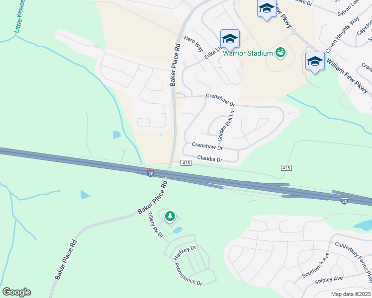 map of restaurants, bars, coffee shops, grocery stores, and more near 206 Claudia Drive in Grovetown