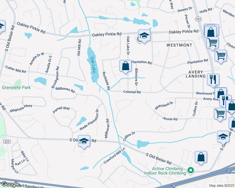 map of restaurants, bars, coffee shops, grocery stores, and more near 4574 Colonial Road in Martinez