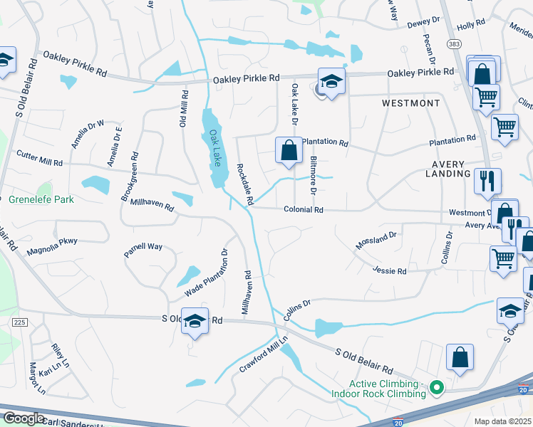 map of restaurants, bars, coffee shops, grocery stores, and more near 4574 Colonial Road in Martinez