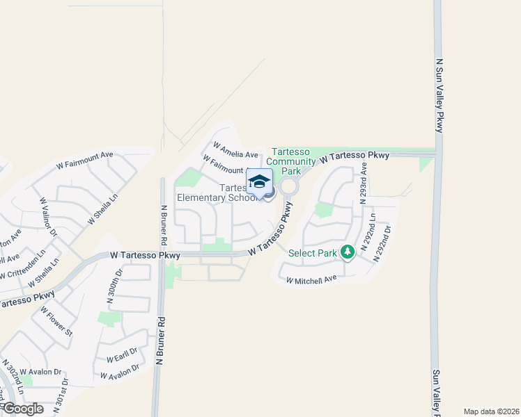 map of restaurants, bars, coffee shops, grocery stores, and more near 29677 West Indianola Avenue in Buckeye