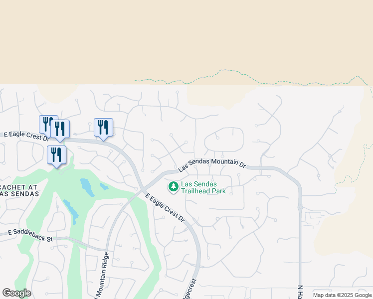 map of restaurants, bars, coffee shops, grocery stores, and more near 4061 North Sage Creek Circle in Mesa