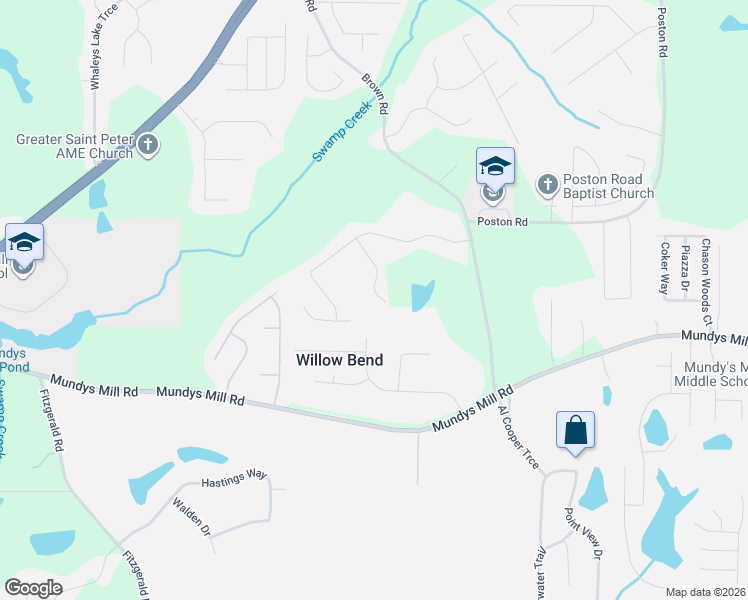map of restaurants, bars, coffee shops, grocery stores, and more near 7895 Waterwheel Way in Jonesboro