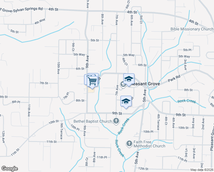 map of restaurants, bars, coffee shops, grocery stores, and more near 730 7th Place in Pleasant Grove