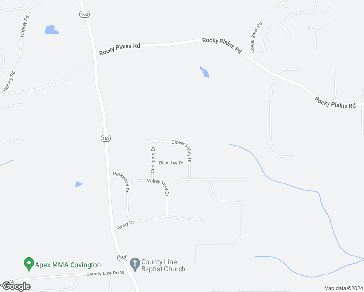 map of restaurants, bars, coffee shops, grocery stores, and more near 75 Clover Valley Drive in Covington