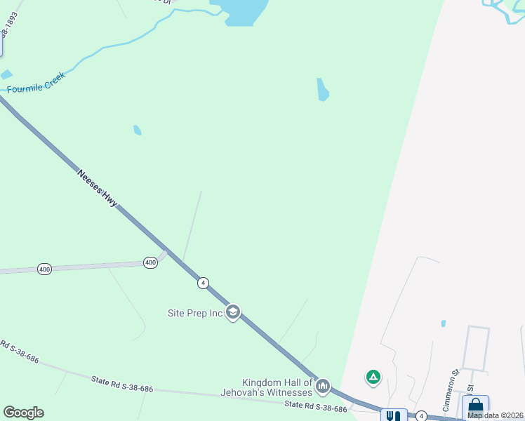 map of restaurants, bars, coffee shops, grocery stores, and more near 596 Neeses Highway in Orangeburg