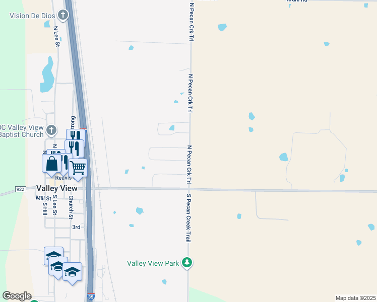 map of restaurants, bars, coffee shops, grocery stores, and more near 311 Old Spanish Trail South in Valley View