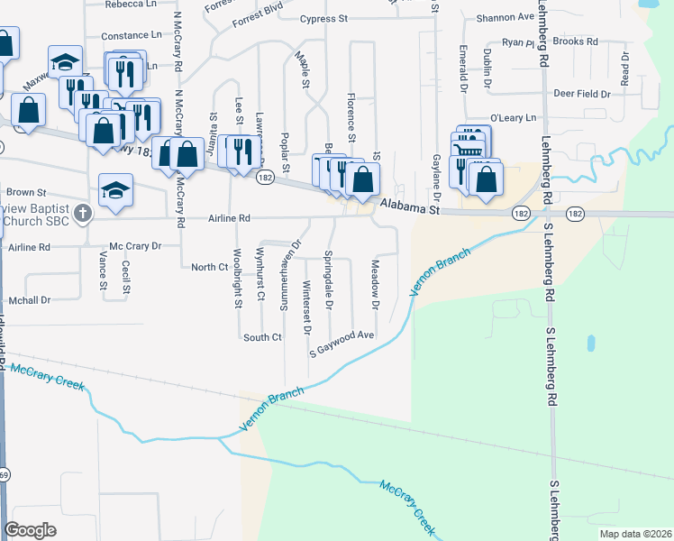map of restaurants, bars, coffee shops, grocery stores, and more near 408 East Gaywood Avenue in Columbus