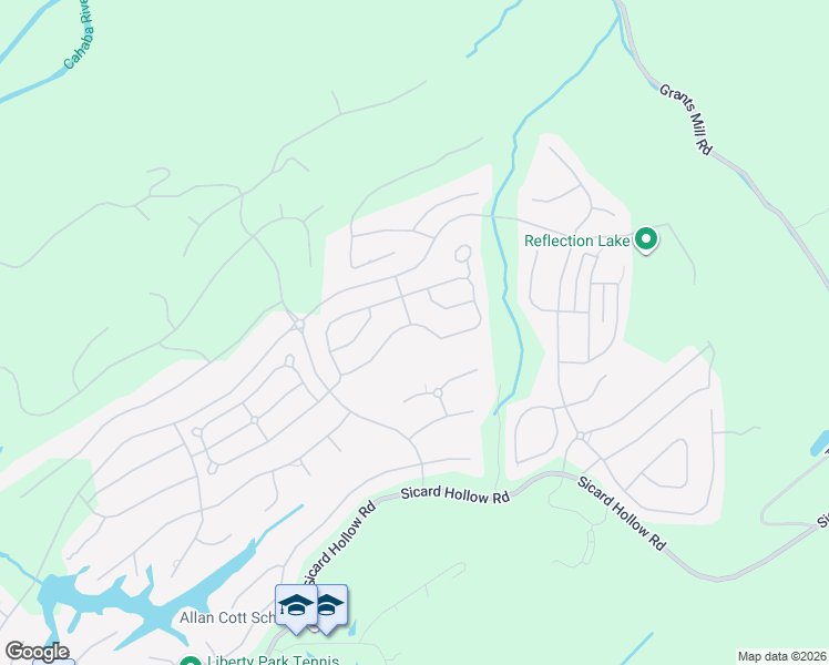 map of restaurants, bars, coffee shops, grocery stores, and more near 4386 Boulder Lake Circle in Vestavia Hills