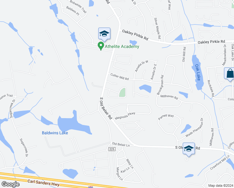 map of restaurants, bars, coffee shops, grocery stores, and more near 7015 Hawthorn Way in Grovetown