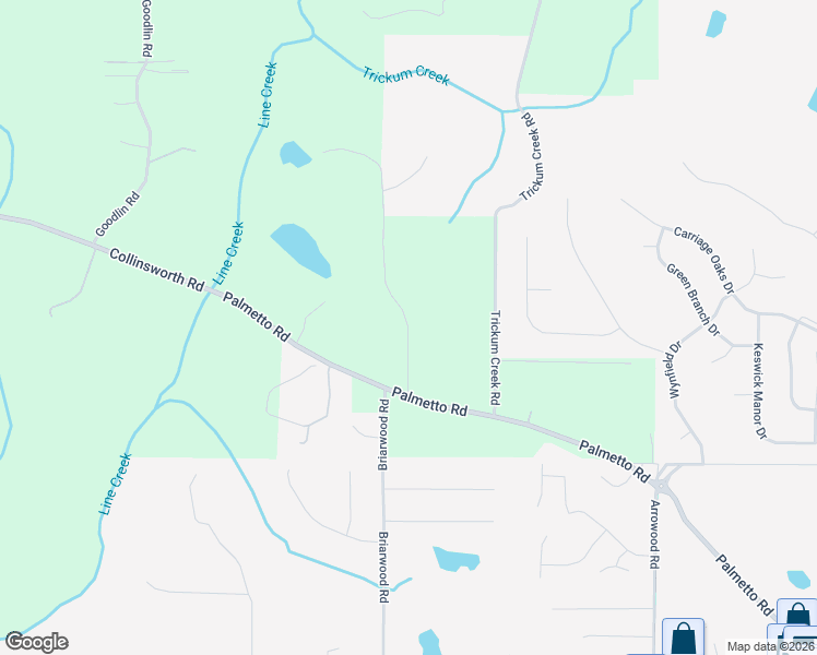 map of restaurants, bars, coffee shops, grocery stores, and more near 109 Lincoln Road in Tyrone