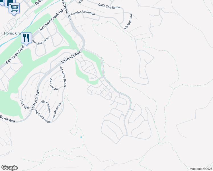 map of restaurants, bars, coffee shops, grocery stores, and more near 28153 Camino Del Rio in San Juan Capistrano