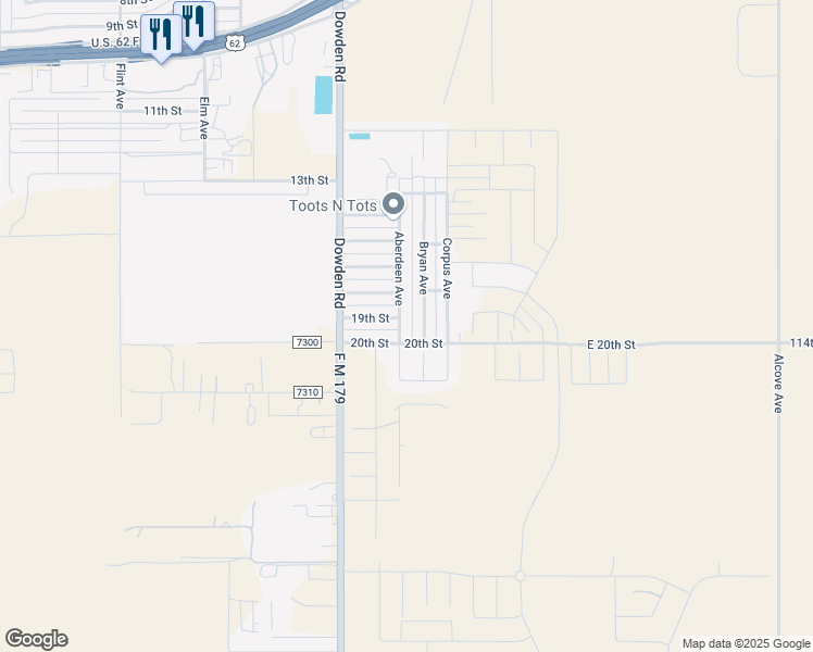 map of restaurants, bars, coffee shops, grocery stores, and more near 1904 Aberdeen Avenue in Wolfforth