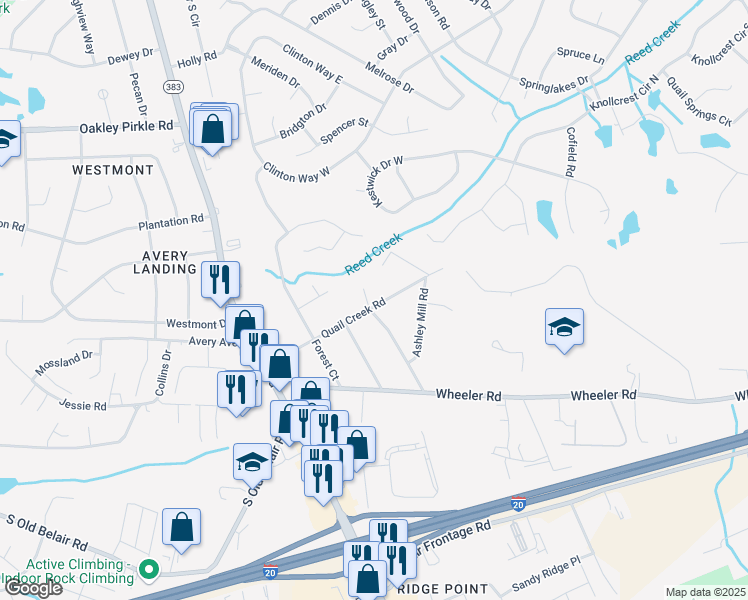 map of restaurants, bars, coffee shops, grocery stores, and more near 4369 Quail Creek Road in Martinez