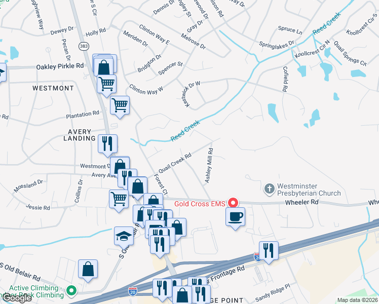 map of restaurants, bars, coffee shops, grocery stores, and more near 4367 Quail Creek Road in Martinez