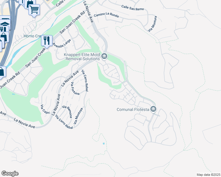 map of restaurants, bars, coffee shops, grocery stores, and more near 28202 Via Del Mar in San Juan Capistrano