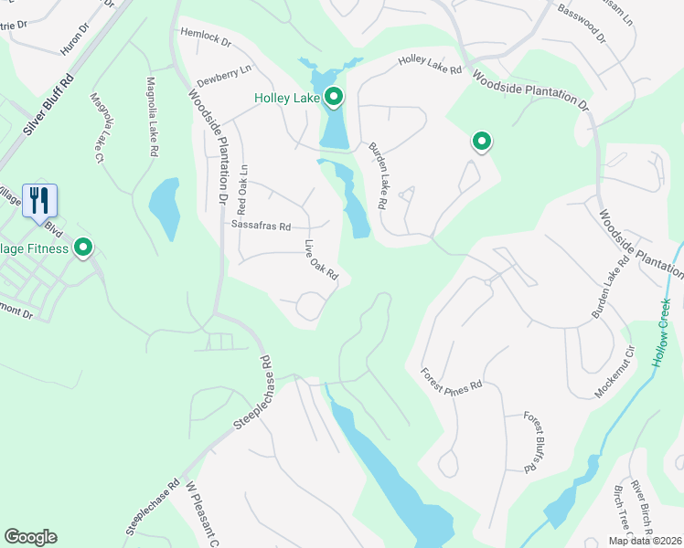 map of restaurants, bars, coffee shops, grocery stores, and more near 313 Live Oak Road in Aiken