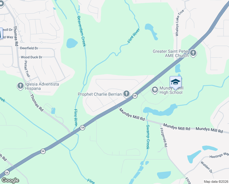 map of restaurants, bars, coffee shops, grocery stores, and more near 55 Tyler Ridge in Jonesboro