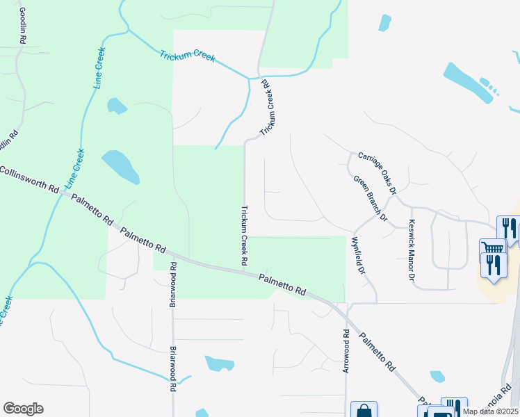 map of restaurants, bars, coffee shops, grocery stores, and more near 224 Chadmore Lane in Tyrone