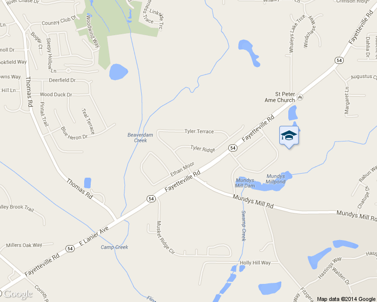 map of restaurants, bars, coffee shops, grocery stores, and more near 55 Tyler Ridge in Jonesboro