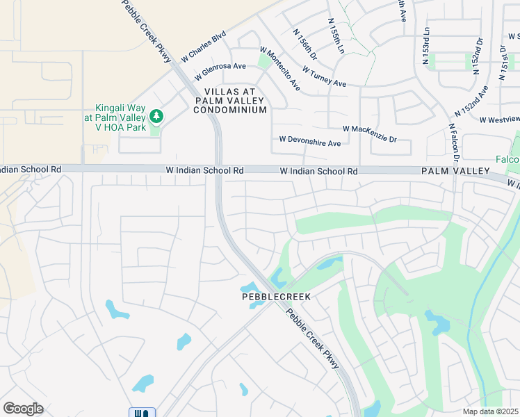 map of restaurants, bars, coffee shops, grocery stores, and more near 15733 West Amelia Drive in Goodyear