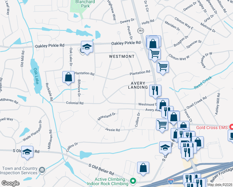 map of restaurants, bars, coffee shops, grocery stores, and more near 4523 Colonial Road in Martinez