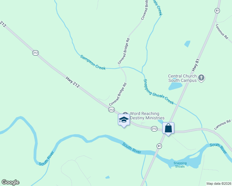 map of restaurants, bars, coffee shops, grocery stores, and more near 4408 Georgia 212 in Covington