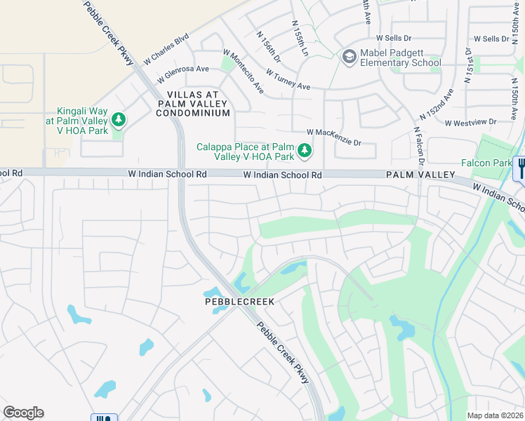 map of restaurants, bars, coffee shops, grocery stores, and more near 15671 West Amelia Drive in Goodyear