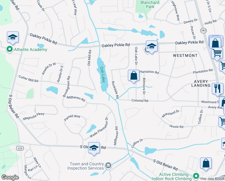 map of restaurants, bars, coffee shops, grocery stores, and more near 325 Rockdale Road in Martinez