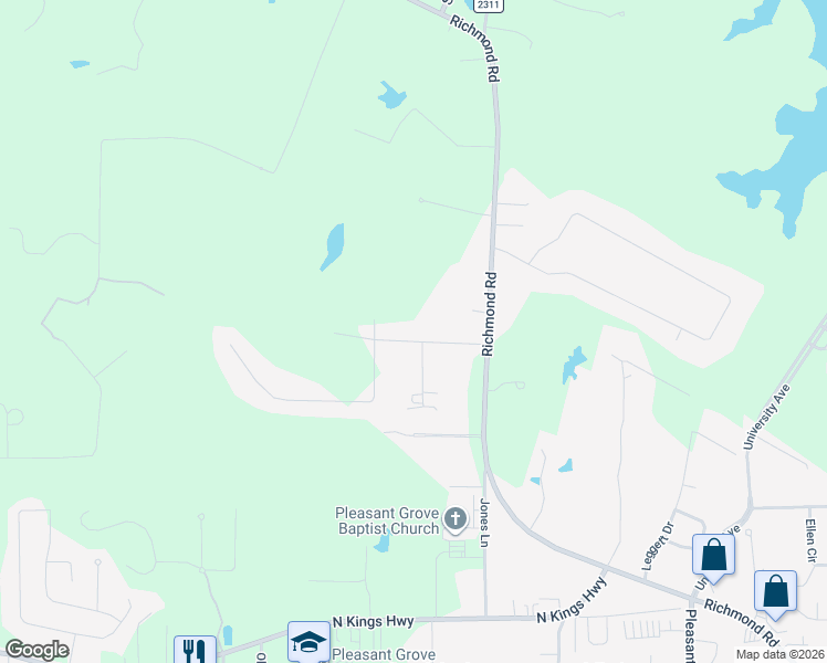 map of restaurants, bars, coffee shops, grocery stores, and more near 5104 Rochelle Lane in Texarkana
