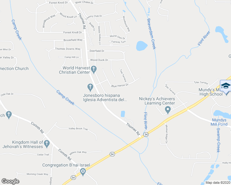 map of restaurants, bars, coffee shops, grocery stores, and more near 9696 Pintail Trail in Jonesboro