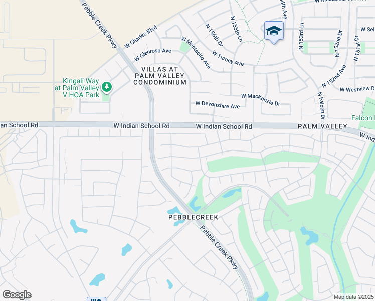 map of restaurants, bars, coffee shops, grocery stores, and more near 15733 W Amelia Dr in Goodyear