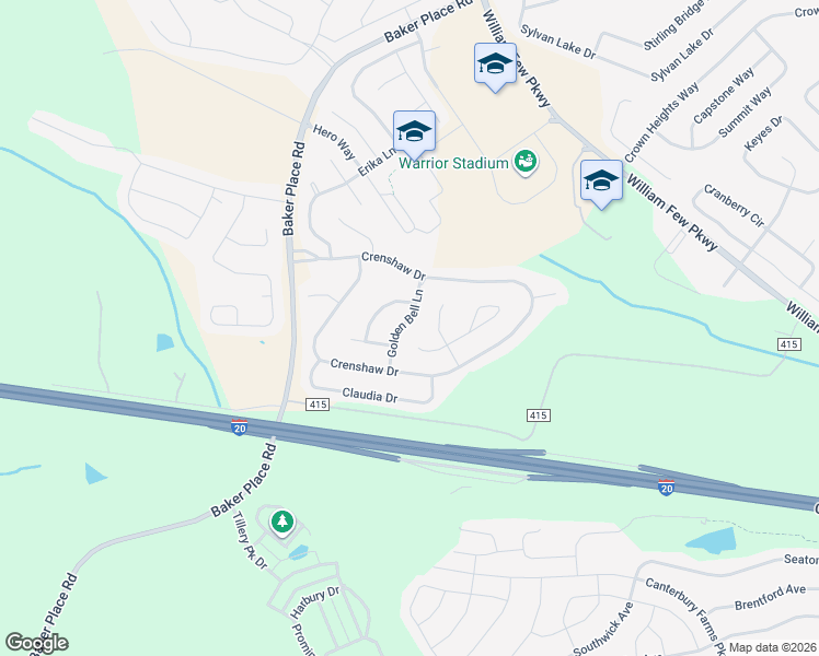 map of restaurants, bars, coffee shops, grocery stores, and more near 920 Golden Bell Lane in Grovetown