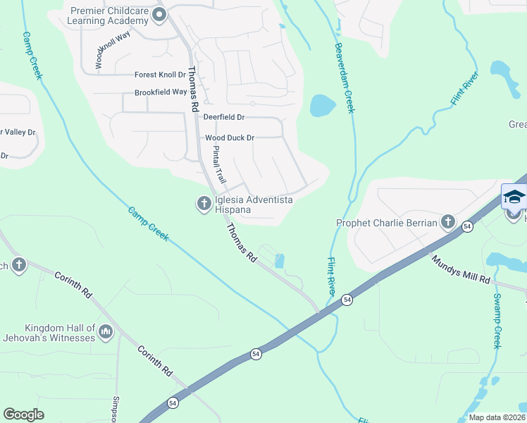 map of restaurants, bars, coffee shops, grocery stores, and more near 9696 Pintail Trail in Jonesboro