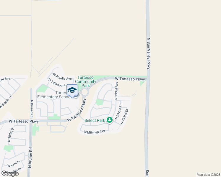 map of restaurants, bars, coffee shops, grocery stores, and more near 29352 West Fairmount Avenue in Buckeye